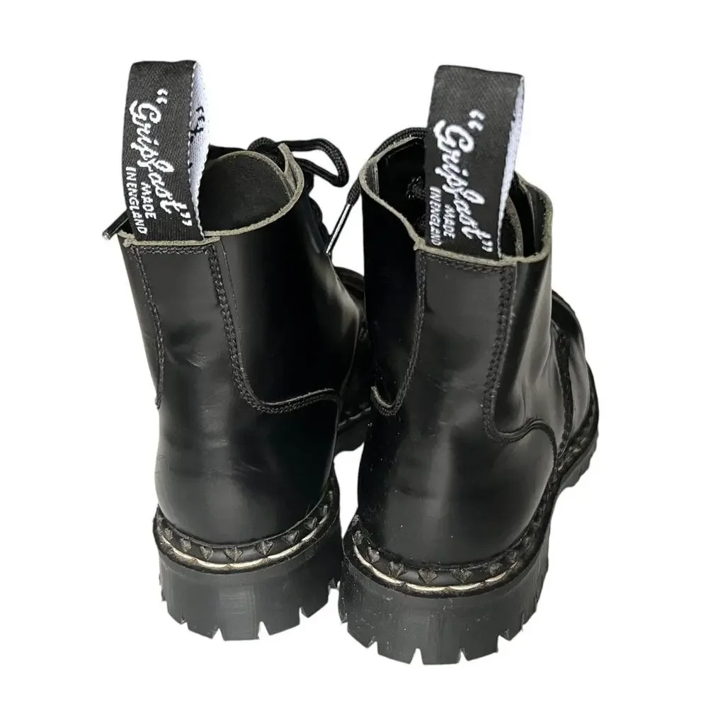 Original Gripfast Black Cap 6 Eye Steel Toe Leather Combat Boots Size 3.5 UK - Picture 4 of 14